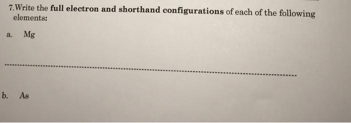 Solved 7.Write the full electron and shorthand | Chegg.com