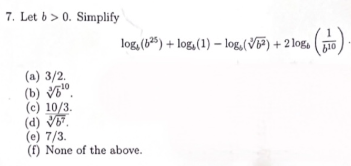 7. Let B>0. Simplify | Chegg.com