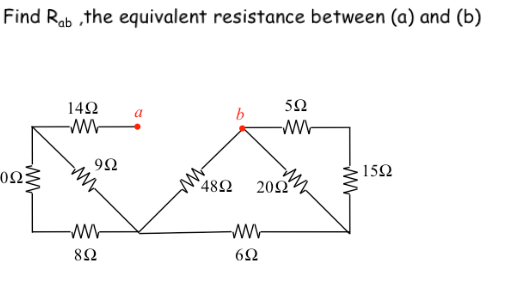 Solved Find Rab , the equivalent resistance between (a) and | Chegg.com