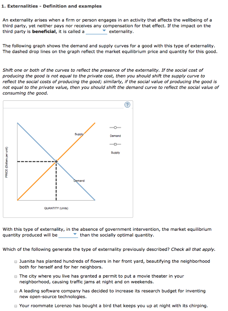 Solved 1. Externalities Definition and examples An