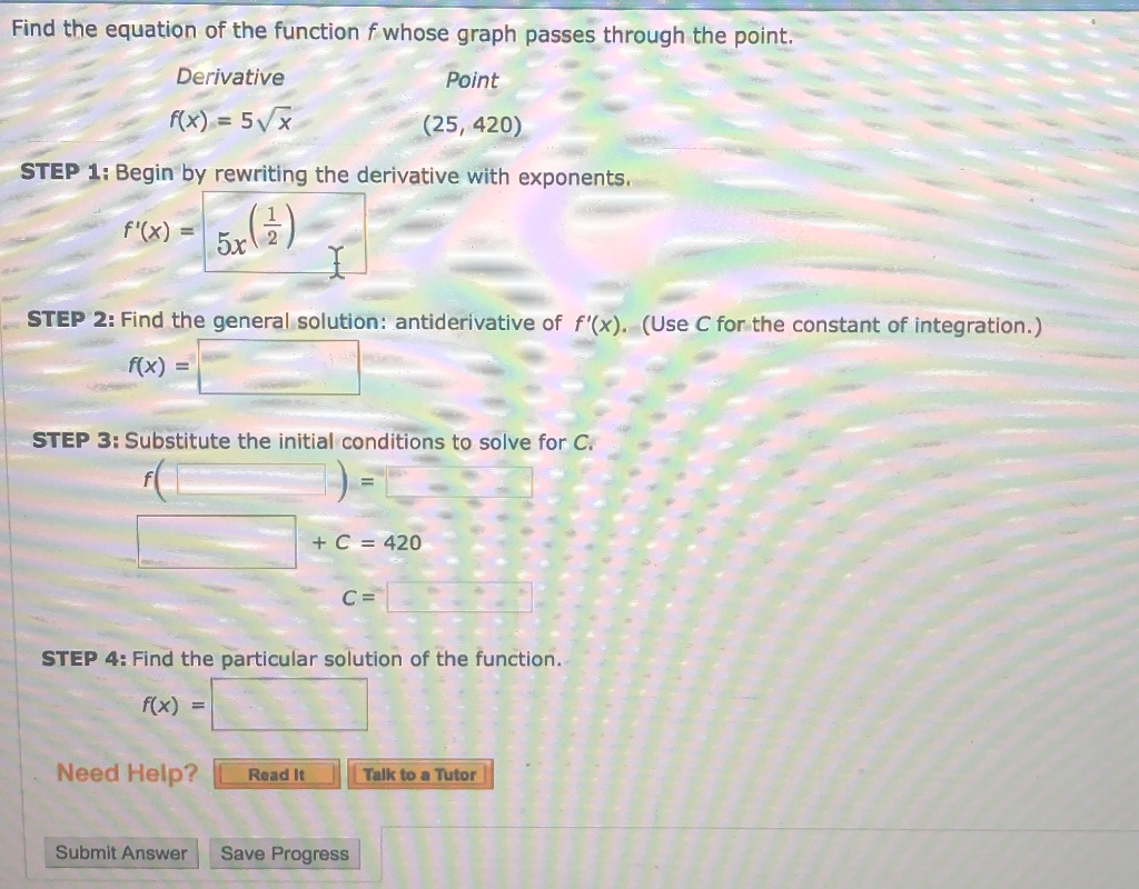 Solved Find The Equation Of The Function F Whose Graph