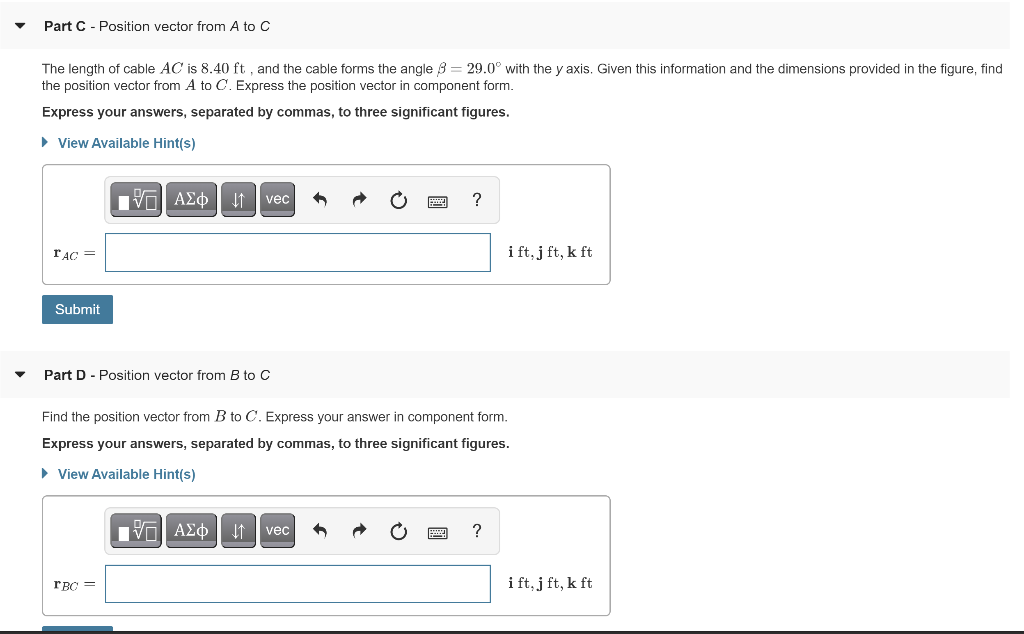 Solved Position Vectors Learning Goal: To find a position | Chegg.com