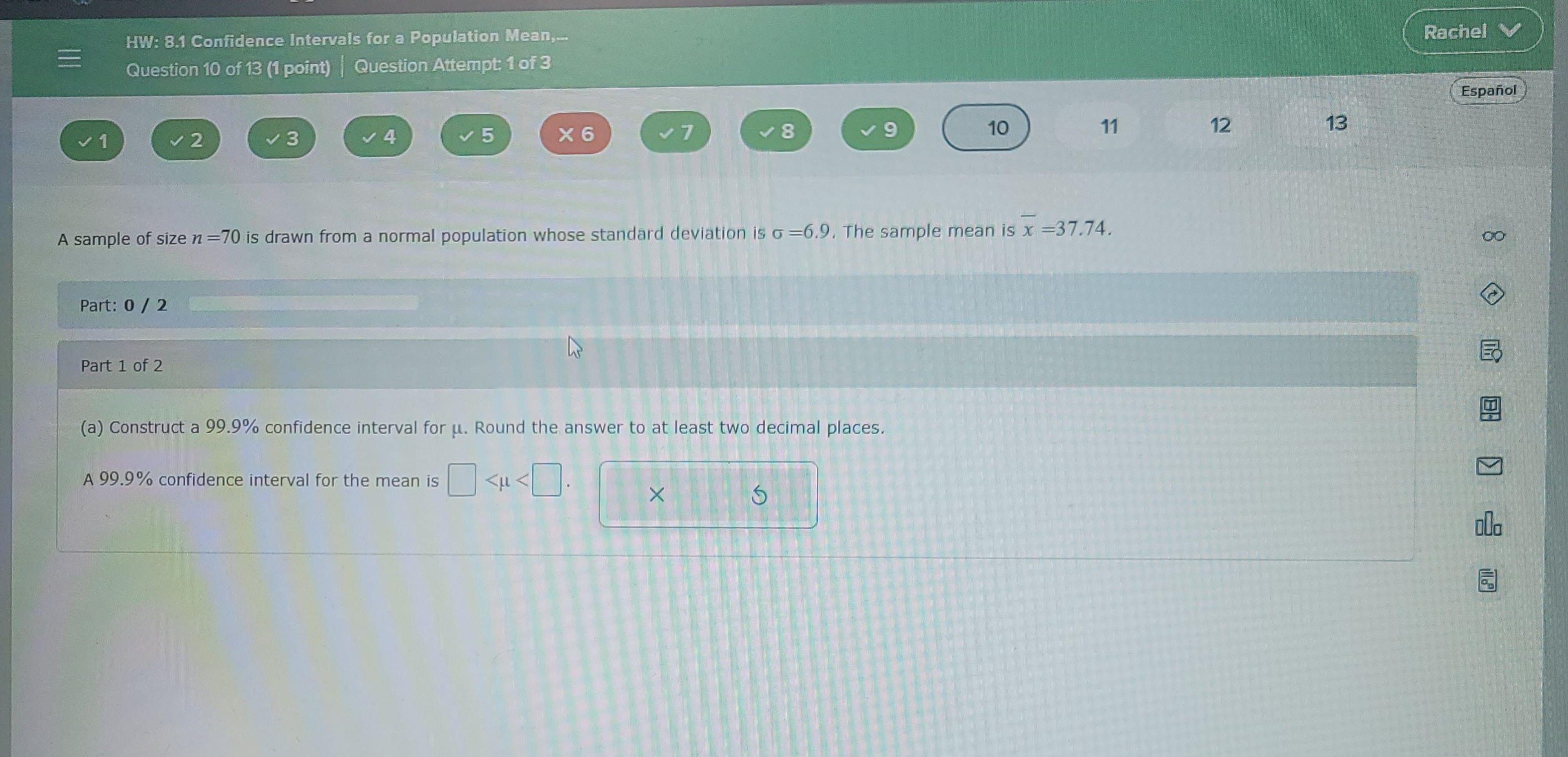 Solved A sample of size n=70 is drawn from a normal | Chegg.com