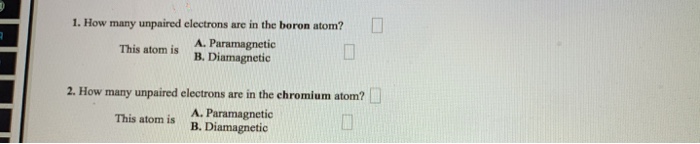 number of unpaired electrons in chromium atom