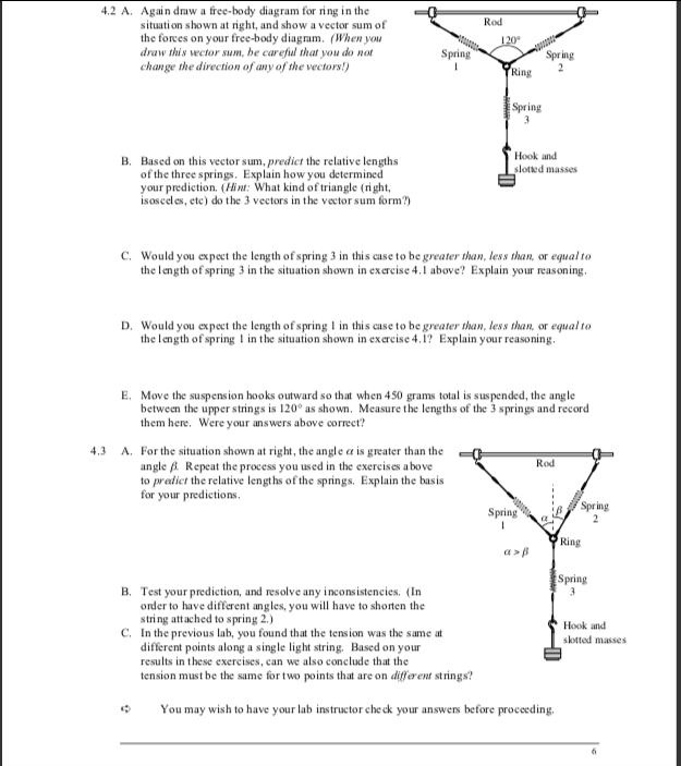 4.2 A. Again draw a free-body diagram for ring in the | Chegg.com