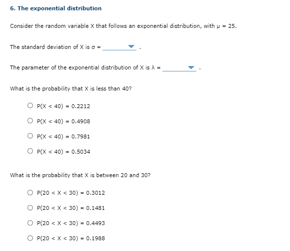Solved 6. The exponential distribution Consider the random | Chegg.com