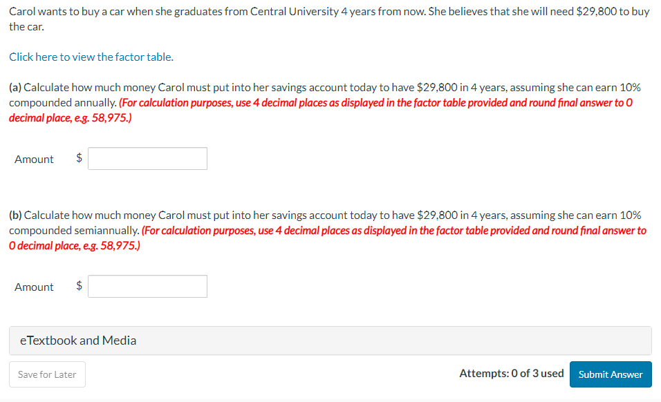 Solved Carol wants to buy a car when she graduates from | Chegg.com
