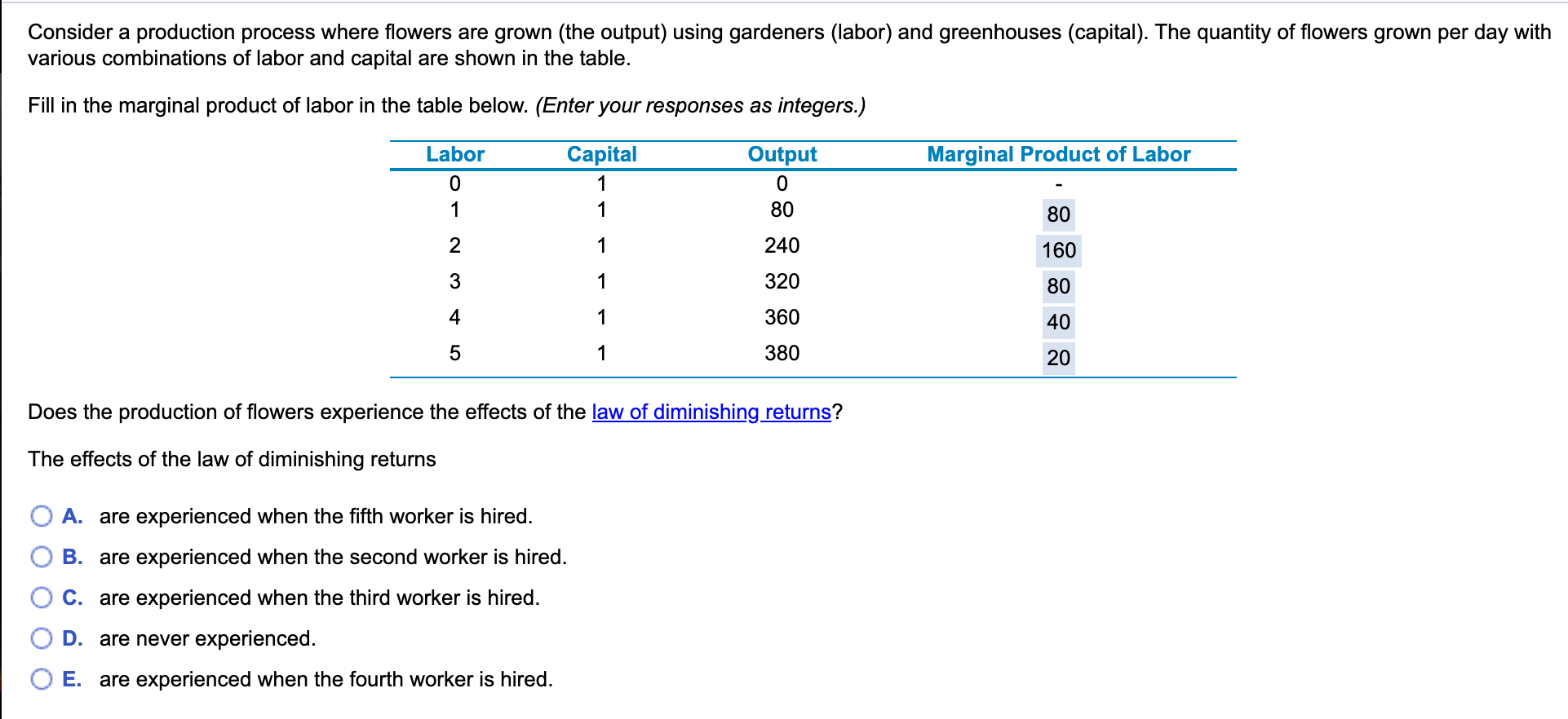 Solved Consider a production process where flowers are grown