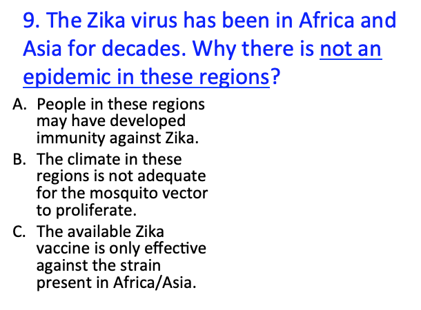 Solved 9 The Zika Virus Has Been In Africa And Asia For 