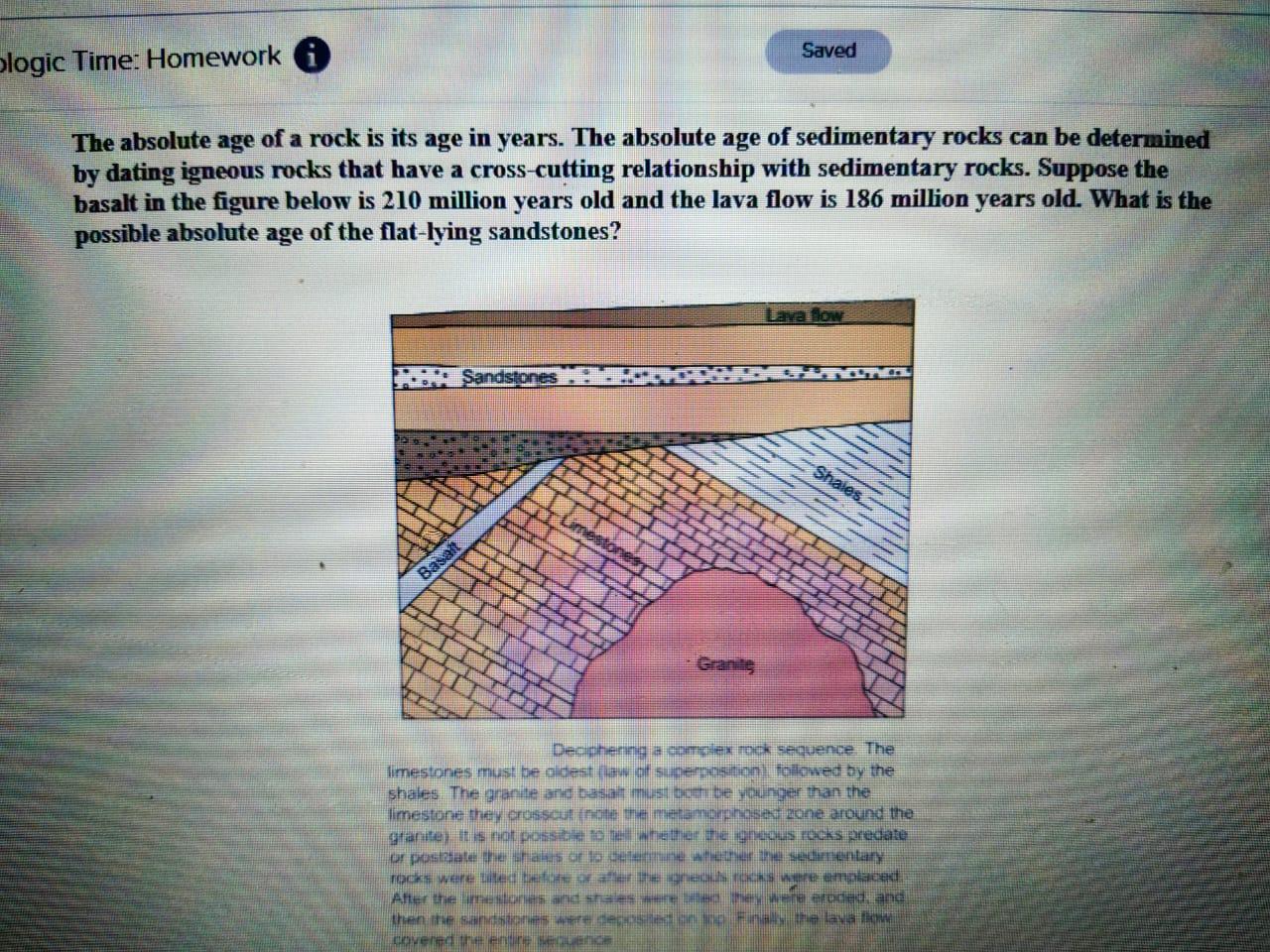 Solved Saved Blogic Time Homework The Absolute Age Of A Chegg Com