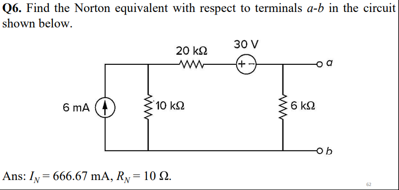 Solved Q6. Find the Norton equivalent with respect to | Chegg.com