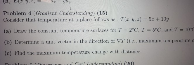 Solved Problem 4 (Gradient Understanding) (15) Consider that | Chegg.com