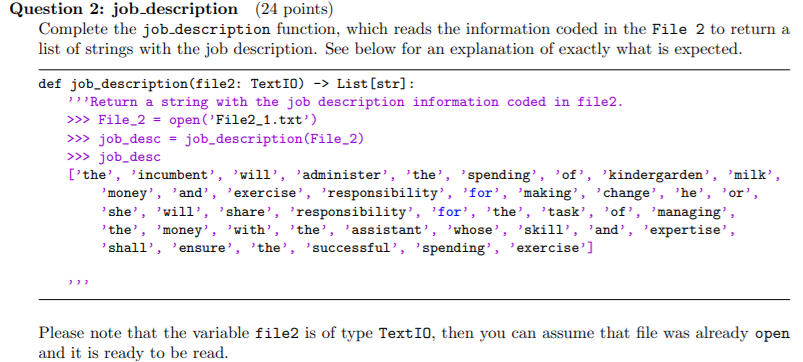 Above is the description of the code that has to be | Chegg.com