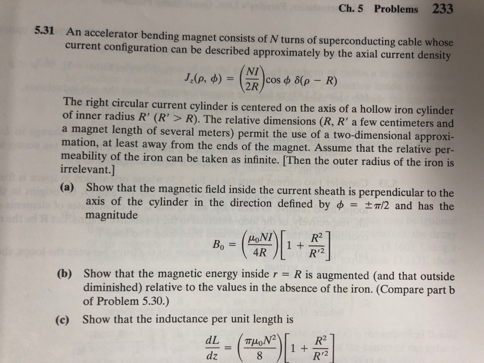 Ch. 5 Problems 233 5.31 An accelerator bending magnet | Chegg.com