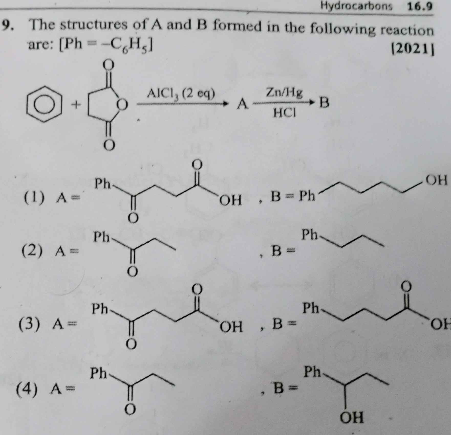 Solved The structures of ﻿A and B ﻿formed in ﻿the following | Chegg.com