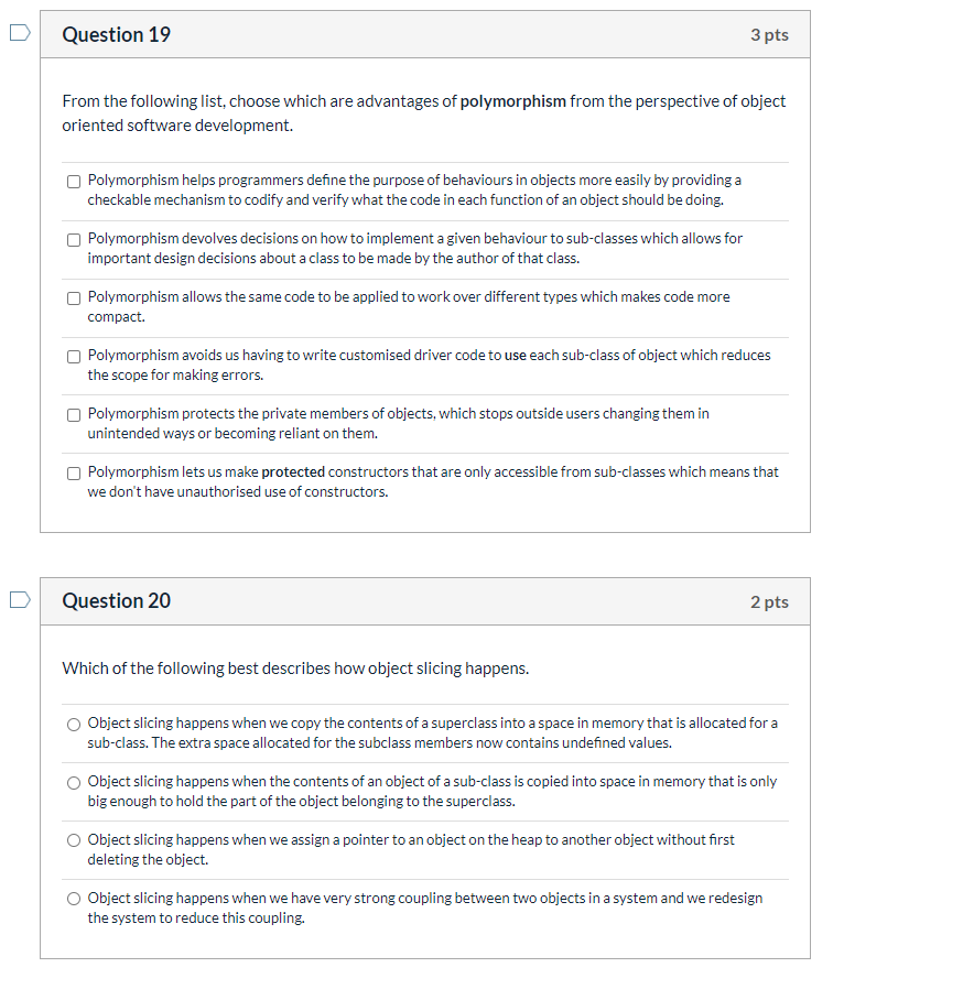 Solved Question 19 3 pts From the following list, choose | Chegg.com