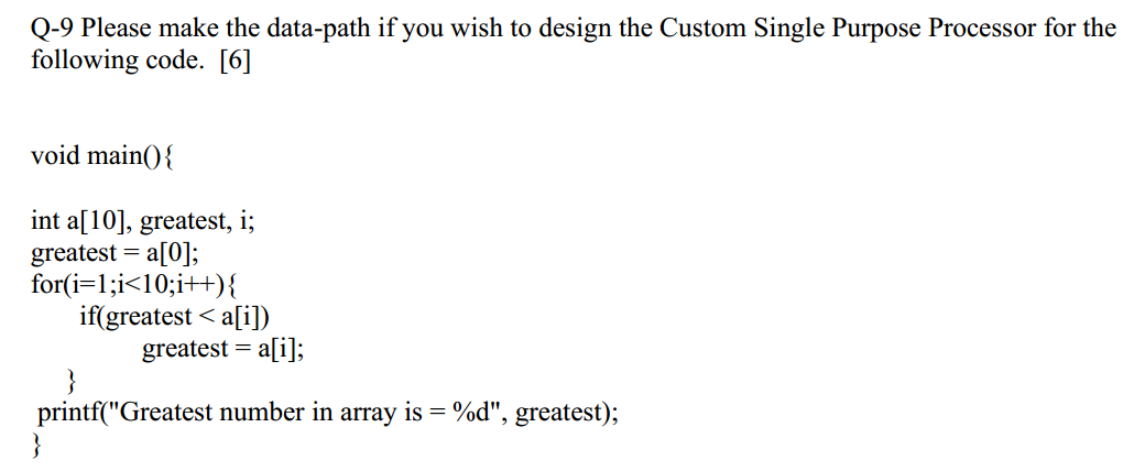Q-9 Please make the data-path if you wish to design | Chegg.com