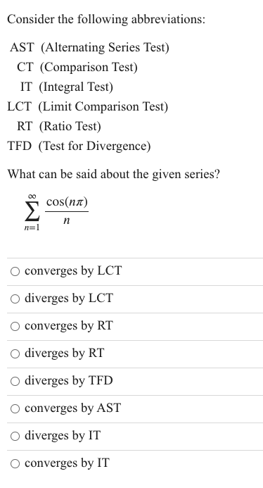 Solved Consider the following abbreviations: AST | Chegg.com