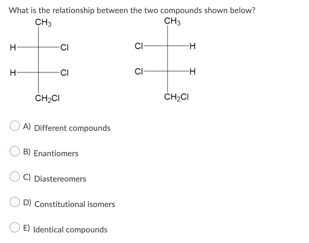 Solved What is the relationship between the two compounds | Chegg.com
