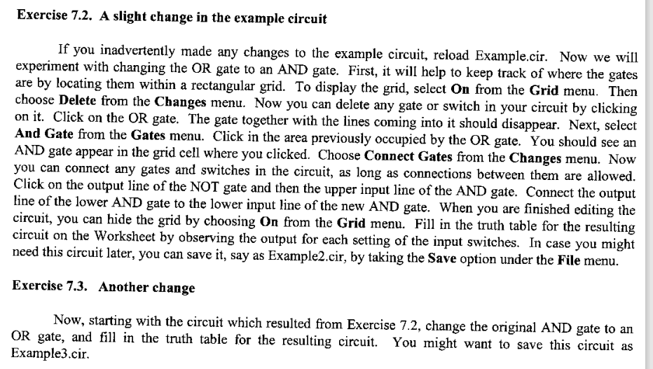 Solved Exercise 7.2. A slight change in the example circuit | Chegg.com