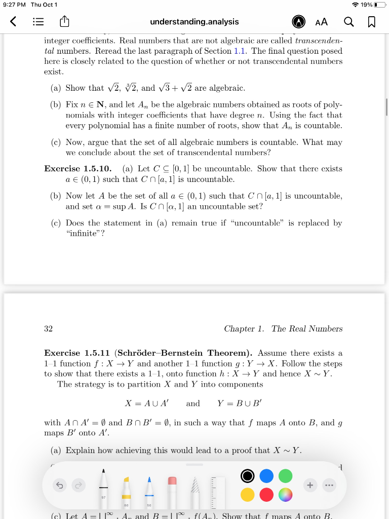 Solved 9:27 PM Thu Oct 1 19% understanding analysis AA a a | Chegg.com