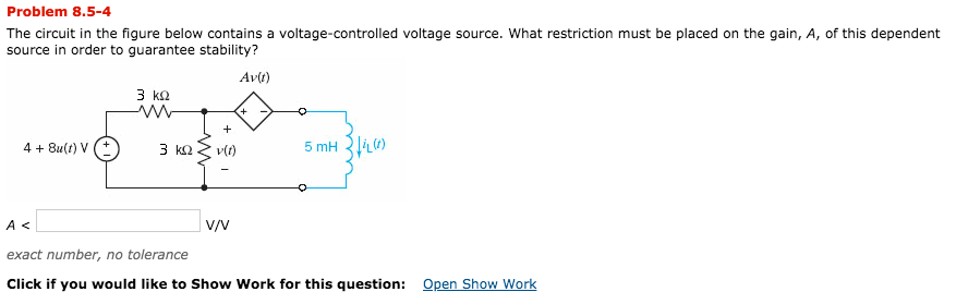 Solved Problem 8.5-4 The circuit in the figure below | Chegg.com
