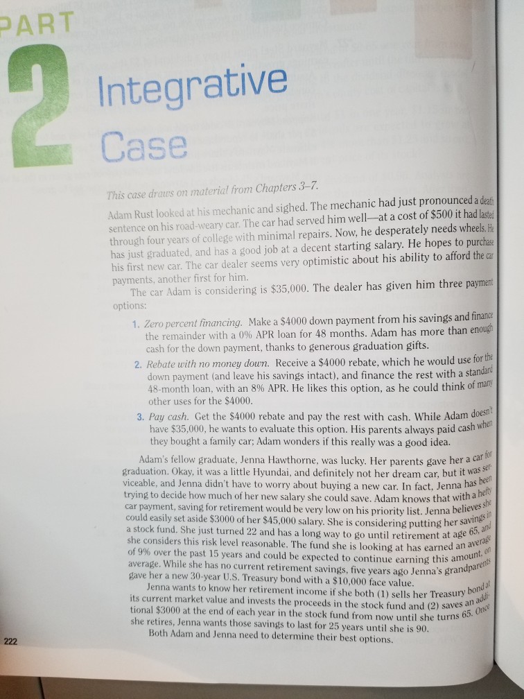 Solved PART Integrative Case This case draus on material | Chegg.com