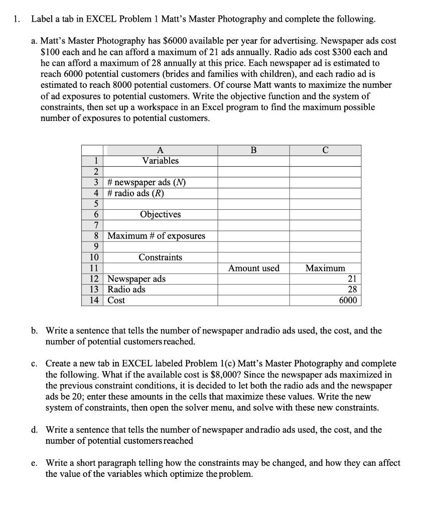 solved-1-label-a-tab-in-excel-problem-1-matt-s-master-chegg