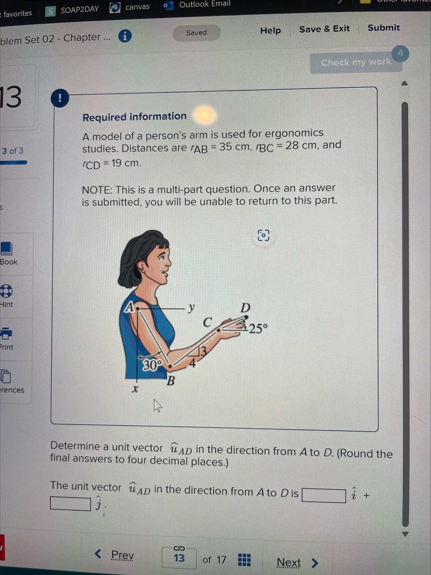 solved-required-information-a-model-of-a-person-s-arm-is-chegg