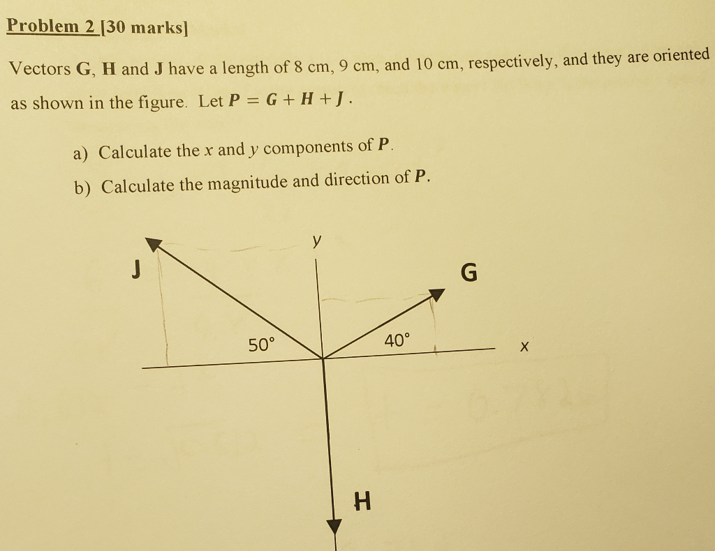 Solved Problem 2 30 Marks Vectors G H And J Have A Len Chegg Com