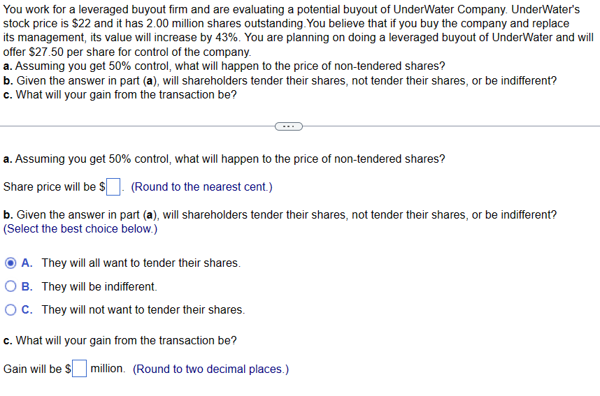 Solved You work for a leveraged buyout firm and are | Chegg.com