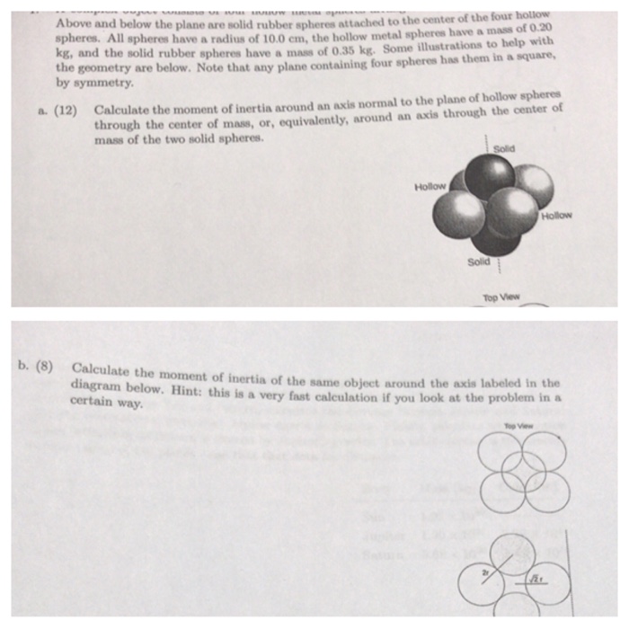 Solved Above and below the plane are solid rubber spheres