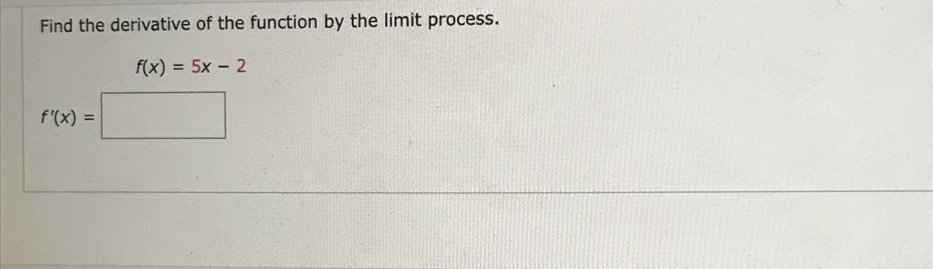 Solved Find the derivative of the function by the limit | Chegg.com