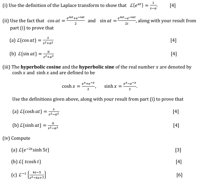 Solved I Use The Definition Of The Laplace Transform To Chegg Com