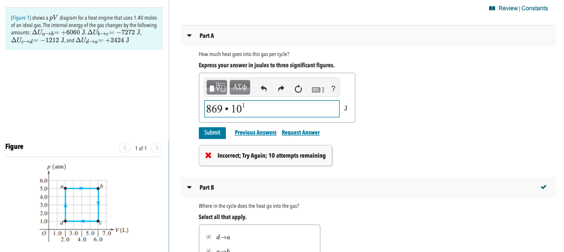 Solved A Review Constants Figure 1 Shows A Pv Diagram F Chegg Com