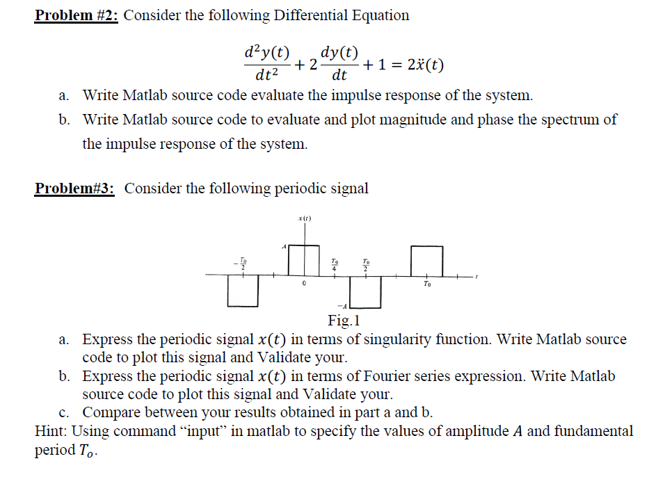 Solved Problem \#2: Consider the following Differential | Chegg.com