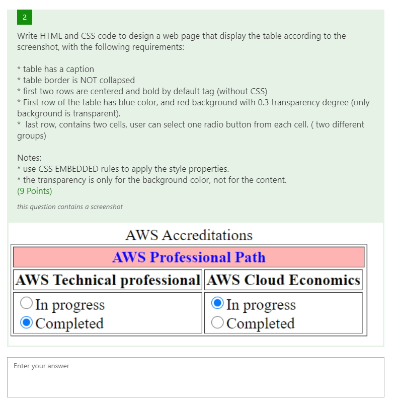 Solved 2 Write HTML and CSS code to design a web page that | Chegg.com