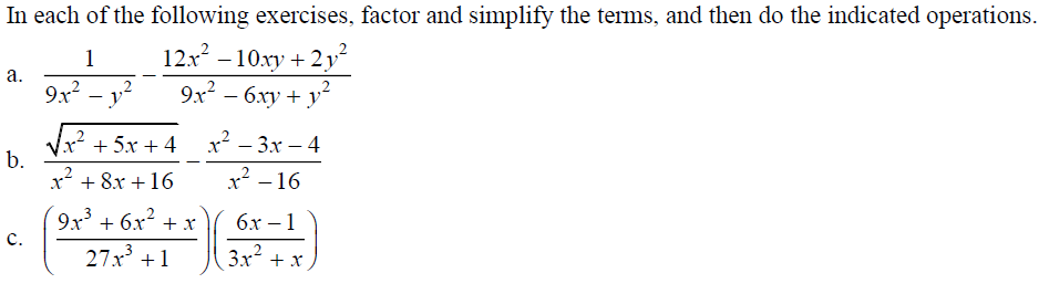 Solved In each of the following exercises, factor and | Chegg.com