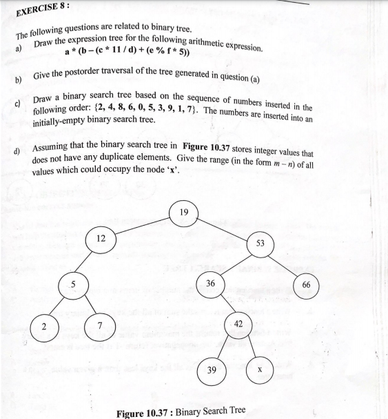 Solved EXERCISES : The following questions are related to | Chegg.com