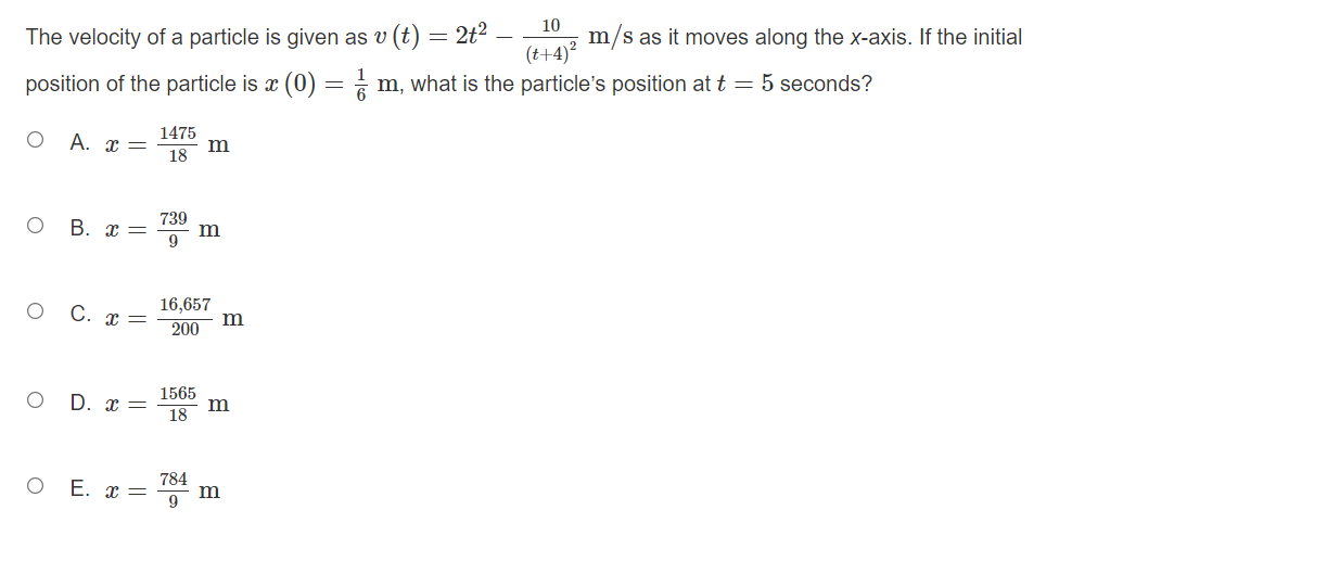 10 The Velocity Of A Particle Is Given As V T 2t2 Chegg Com