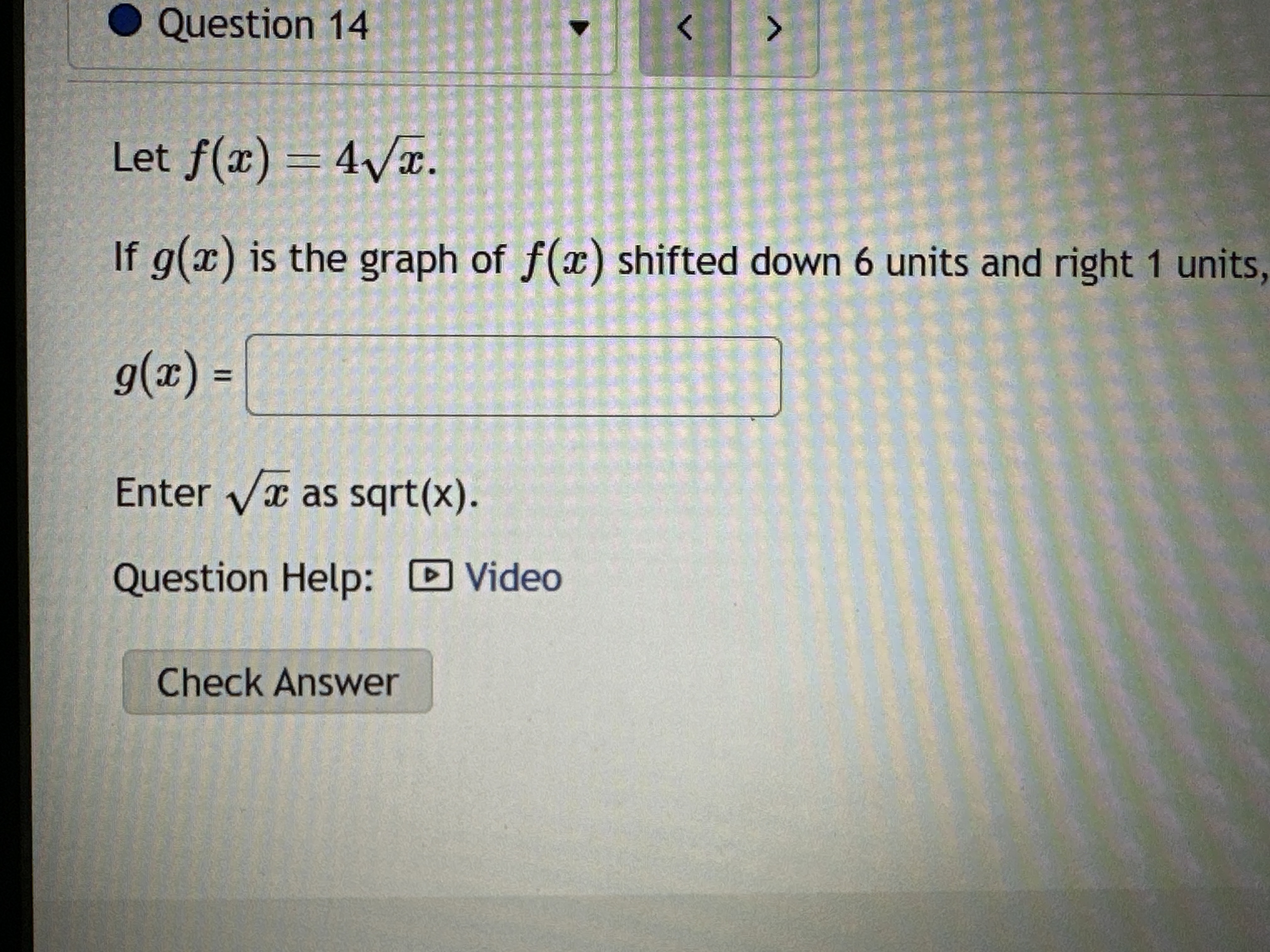 solved-let-f-x-4x-if-g-x-is-the-graph-of-f-x-shifted-chegg