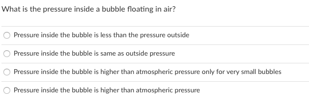 Solved What is the pressure inside a bubble floating in air? | Chegg.com