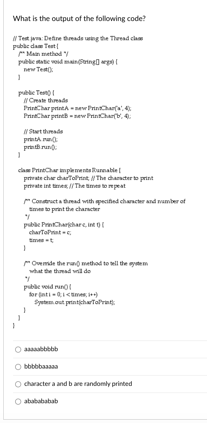 Solved What is the output of the following code? // | Chegg.com