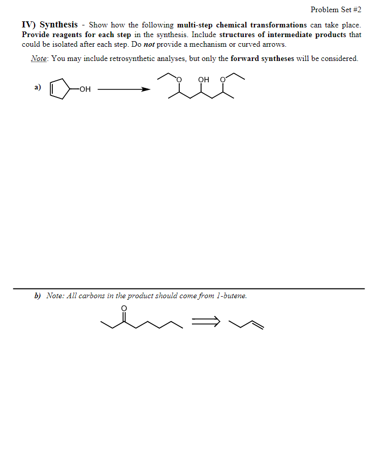 Solved Problem Set #2 Iv) Synthesis - Show How The Following 