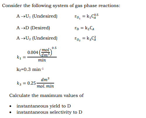 Solved Consider the following system of gas phase reactions: | Chegg.com