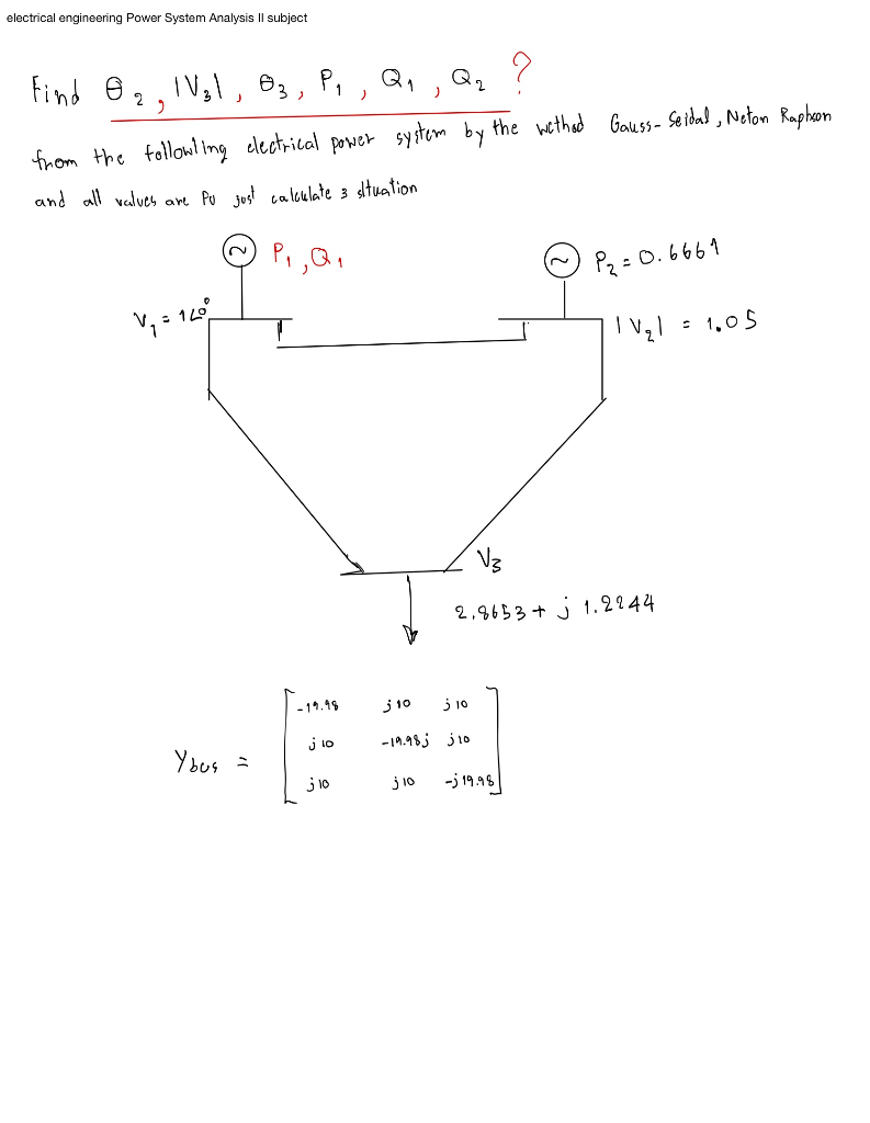 Solved electrical engineering Power System Analysis Il | Chegg.com
