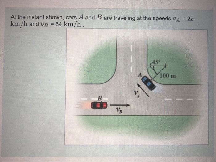 Solved At The Instant Shown, Cars A And B Are Traveling At | Chegg.com