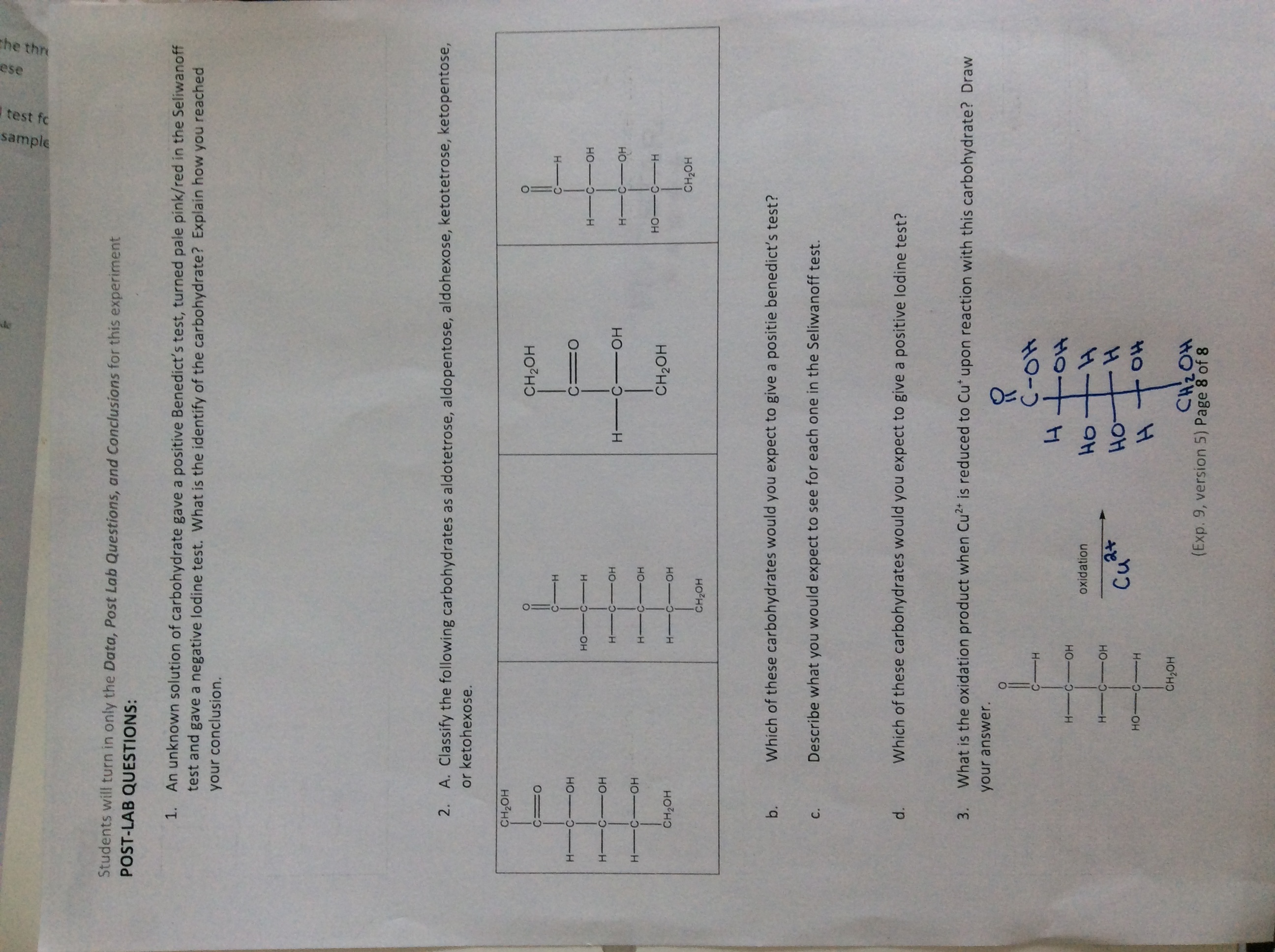 Solved sample test fc ese che thr Students will turn in only | Chegg.com