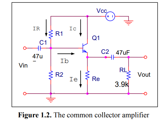 Solved Figure 1.2. The Common Collector Amplifier2. | Chegg.com