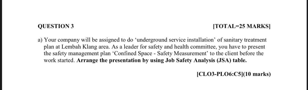 Question 3 Total 25 Marks A Your Company Will Be Chegg Com